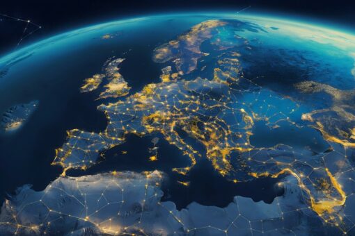 Vue aérienne de l'Europe